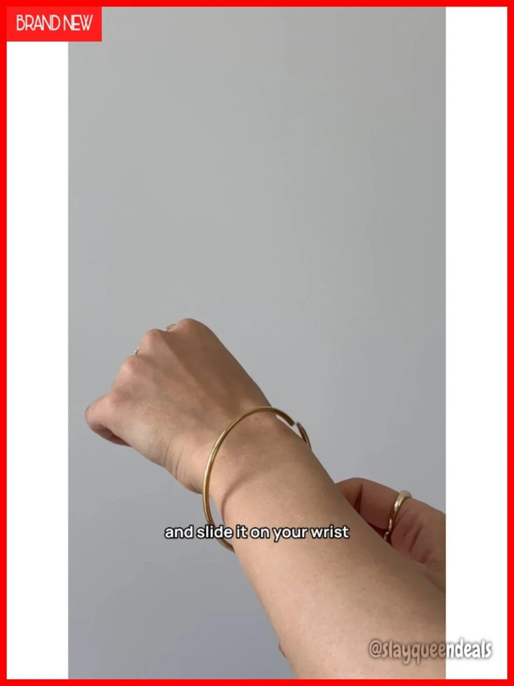 Waterproof Bangle Bracelet - 14K Gold Plated Stainless Steel Stacking Bracelet